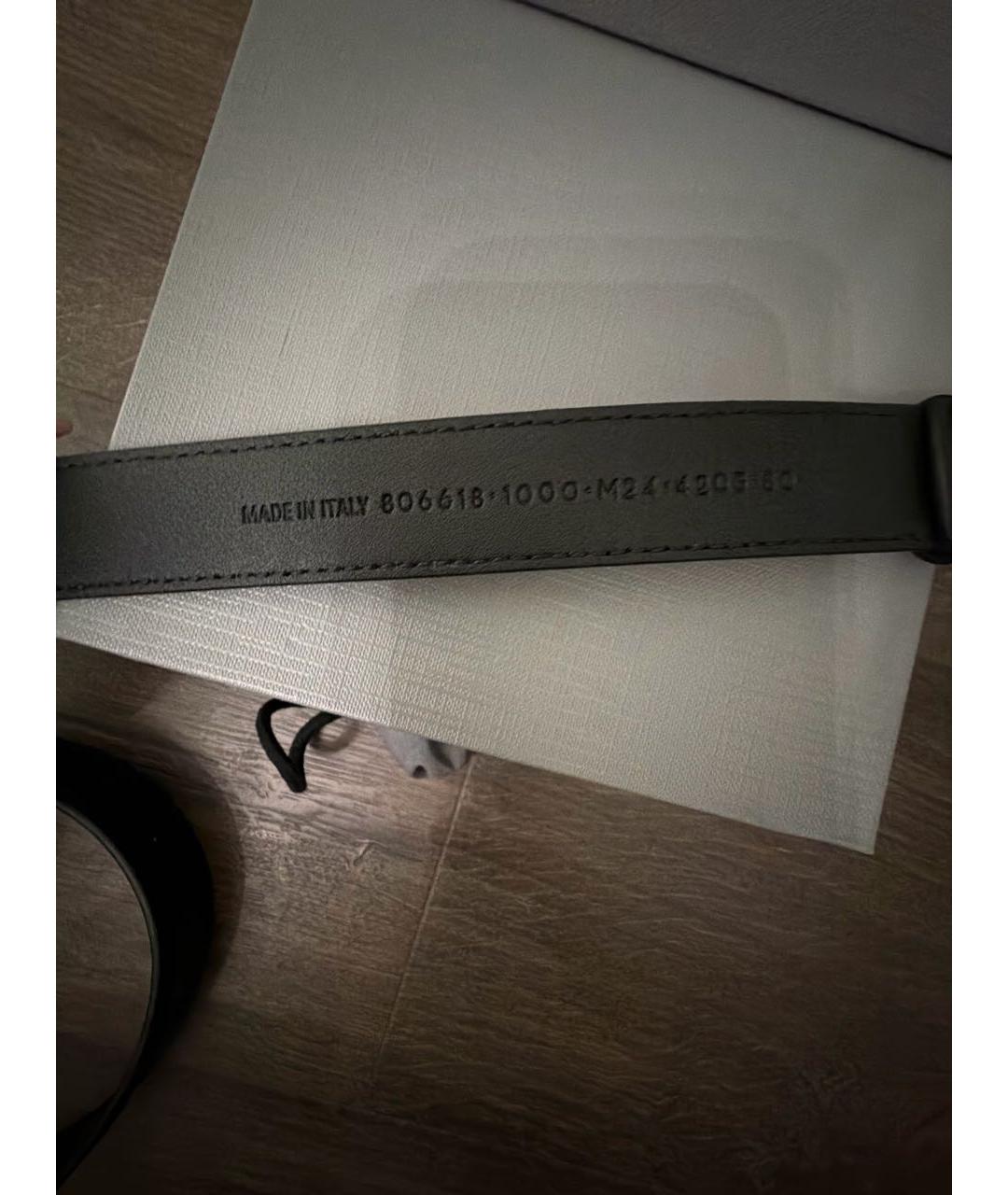 BALENCIAGA Черный кожаный ремень, фото 3