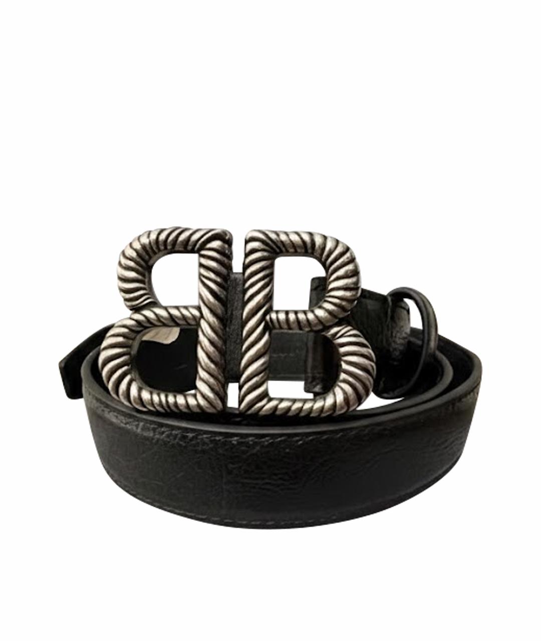 BALENCIAGA Черный кожаный ремень, фото 1