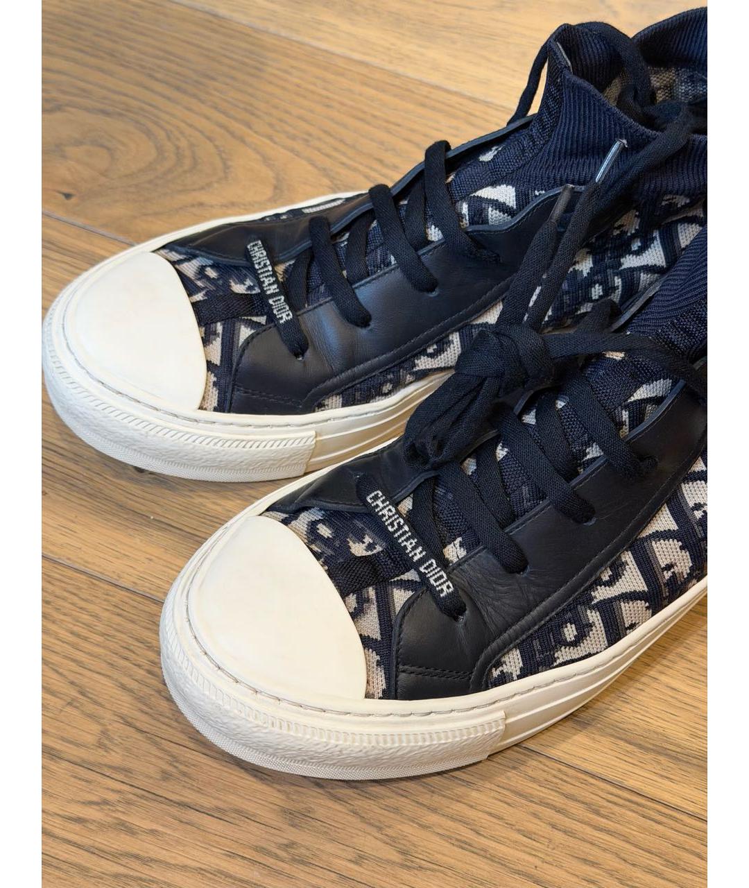 CHRISTIAN DIOR Темно-синие текстильные кеды, фото 5