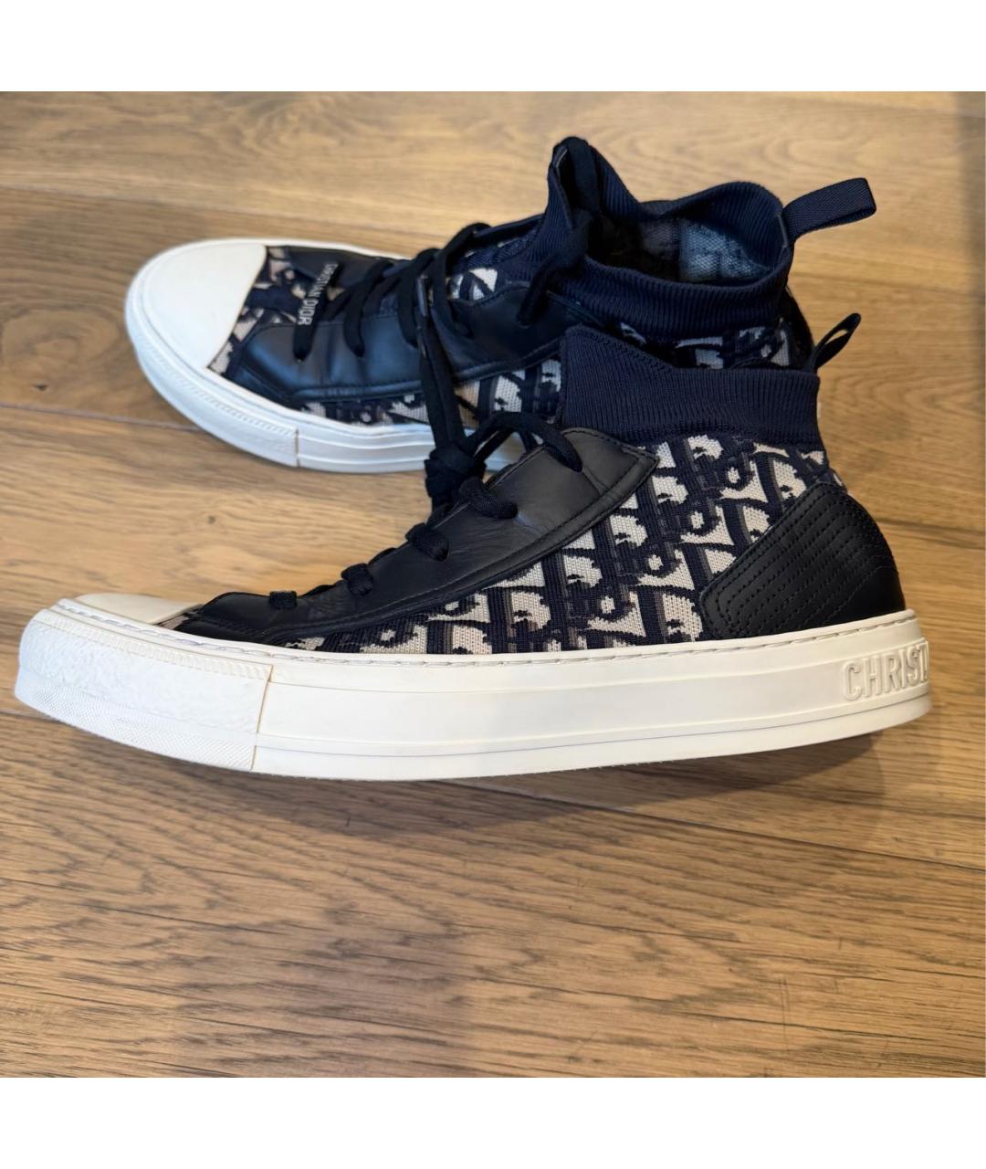 CHRISTIAN DIOR Темно-синие текстильные кеды, фото 4