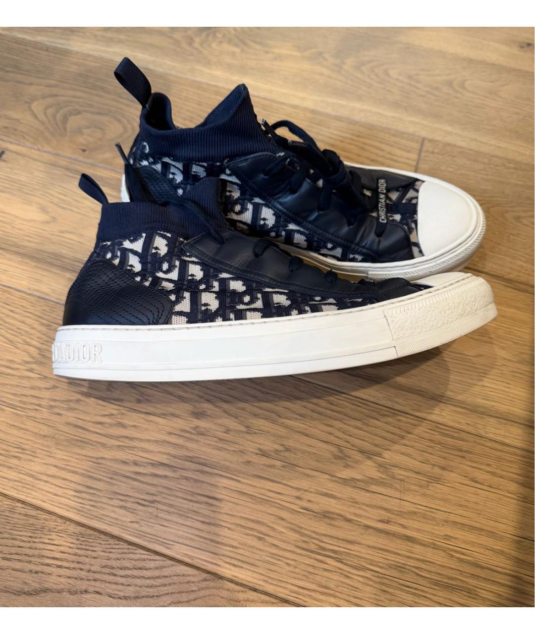 CHRISTIAN DIOR Темно-синие текстильные кеды, фото 8