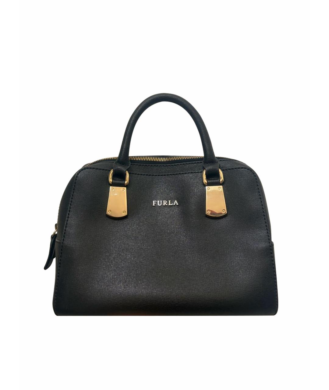 FURLA Черная кожаная сумка через плечо, фото 1