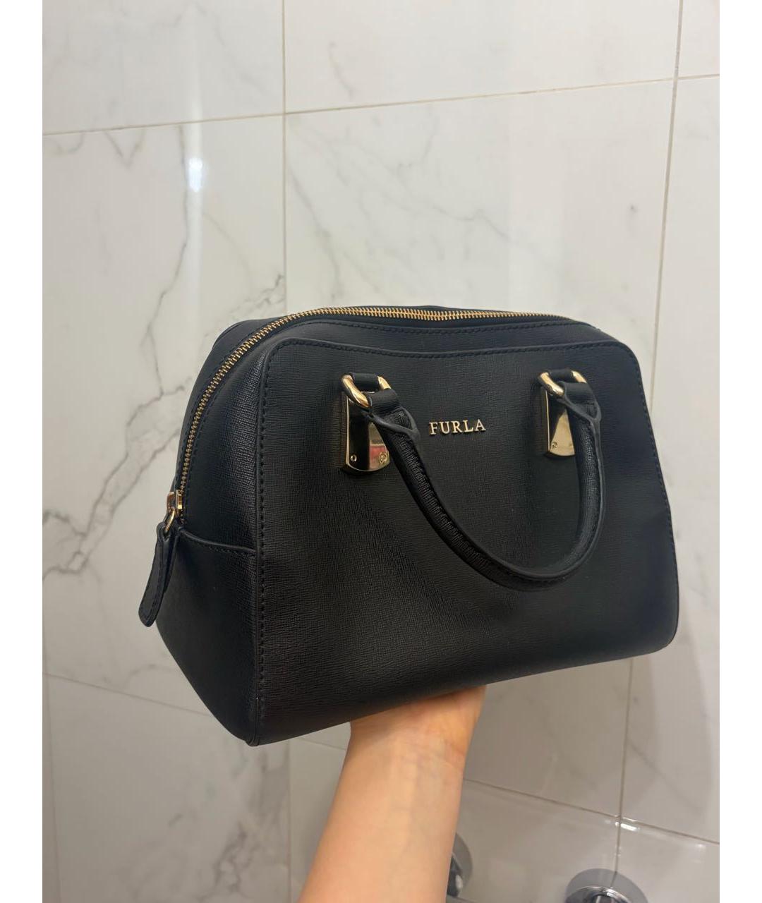 FURLA Черная кожаная сумка через плечо, фото 2