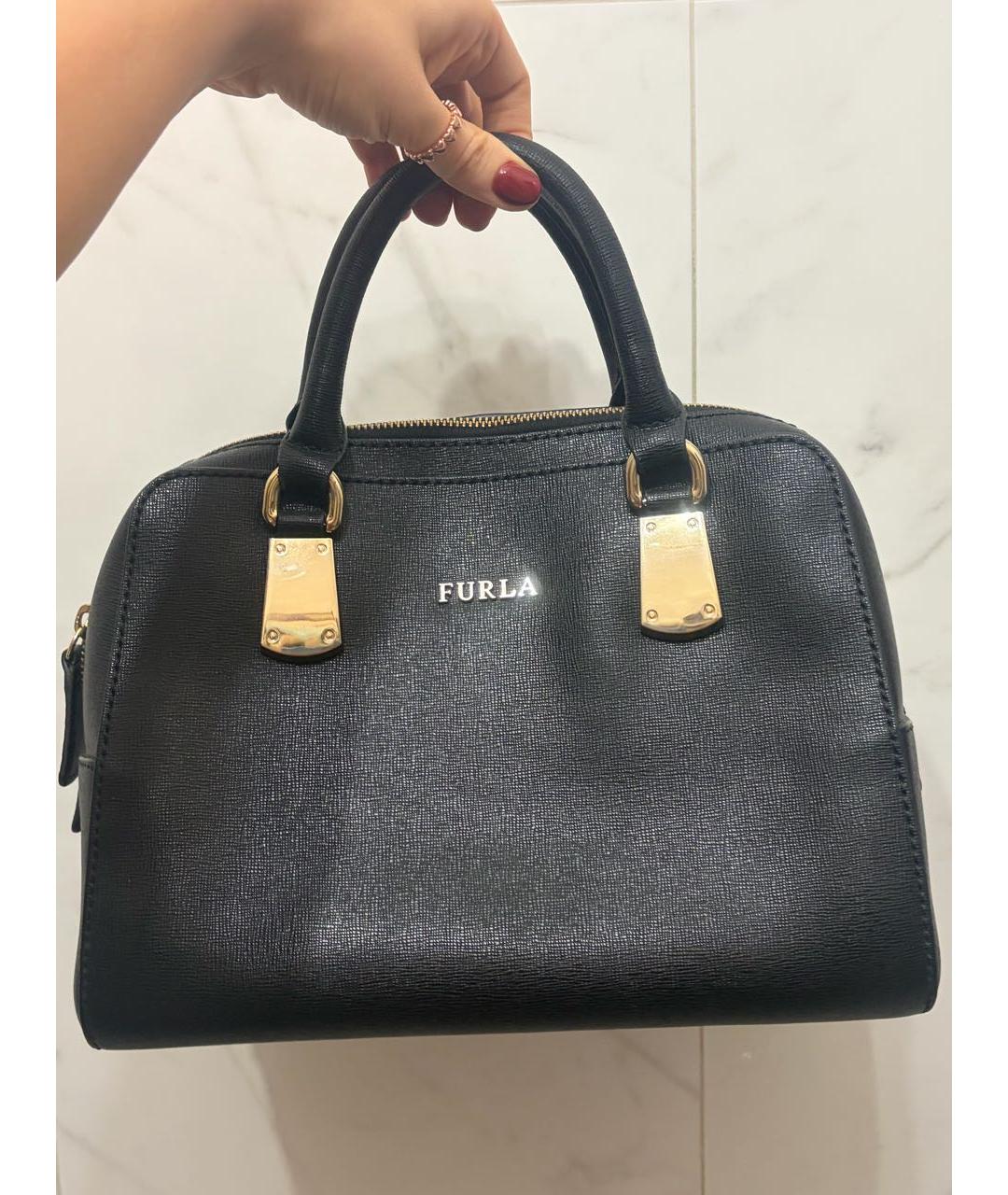 FURLA Черная кожаная сумка через плечо, фото 3