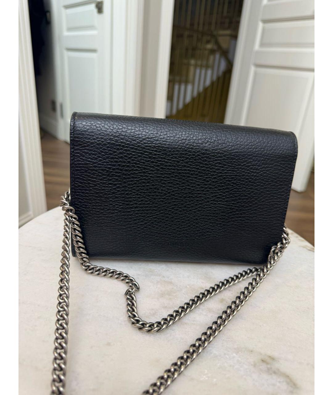 GUCCI Черная кожаная сумка через плечо, фото 3