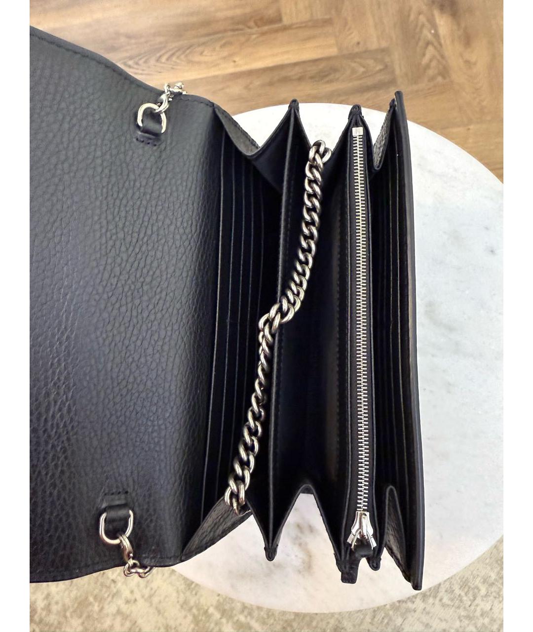 GUCCI Черная кожаная сумка через плечо, фото 4