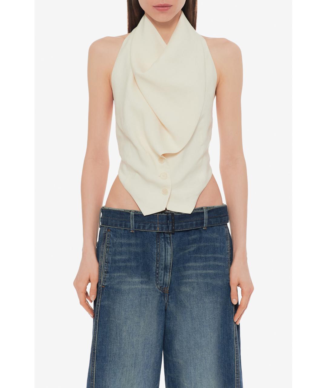 MAGDA BUTRYM Белый льняной жилет, фото 3