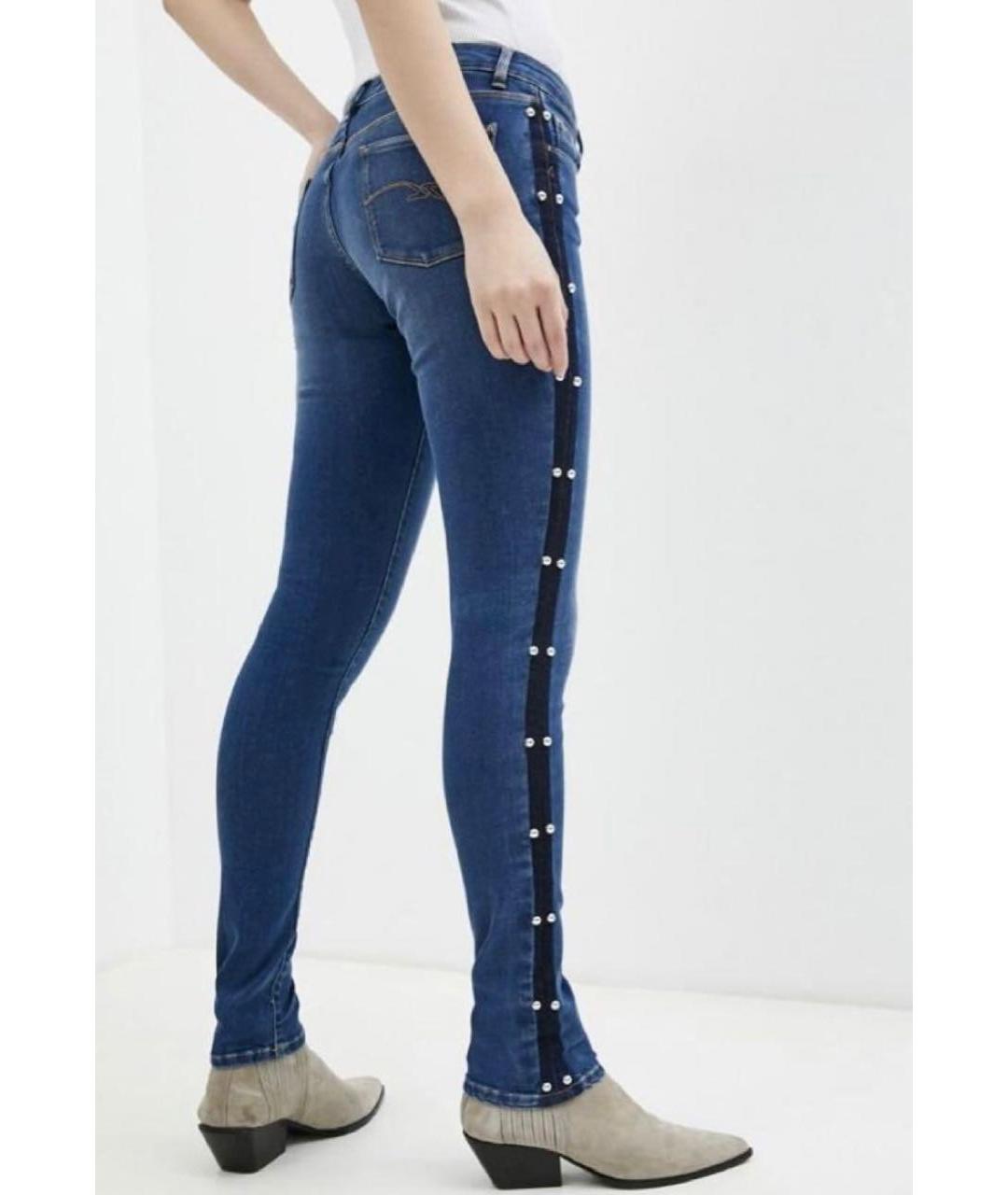 TRUSSARDI JEANS Синие хлопко-эластановые джинсы слим, фото 7