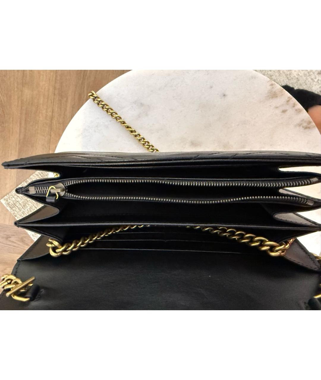 GUCCI Черная кожаная сумка через плечо, фото 4