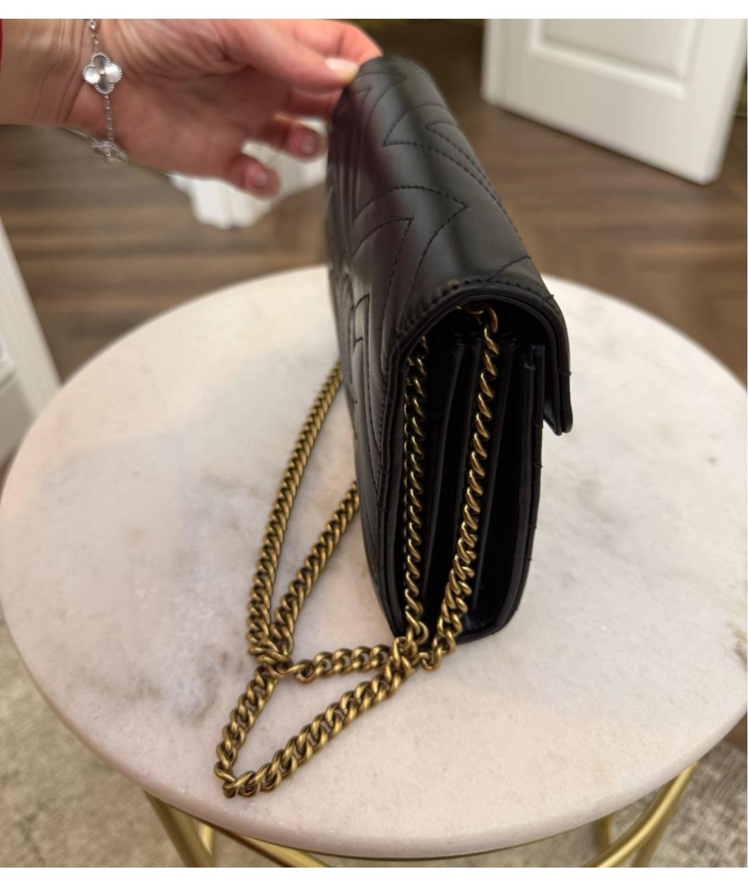 GUCCI Черная кожаная сумка через плечо, фото 2