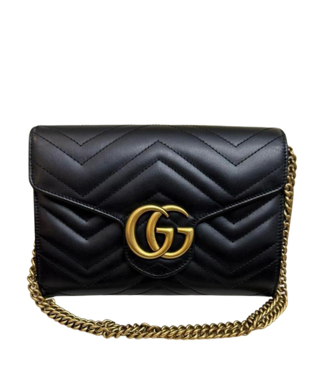 GUCCI Черная кожаная сумка через плечо, фото 1