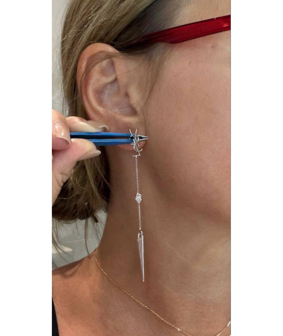 SAINT LAURENT Серебряные металлические серьги, фото 4