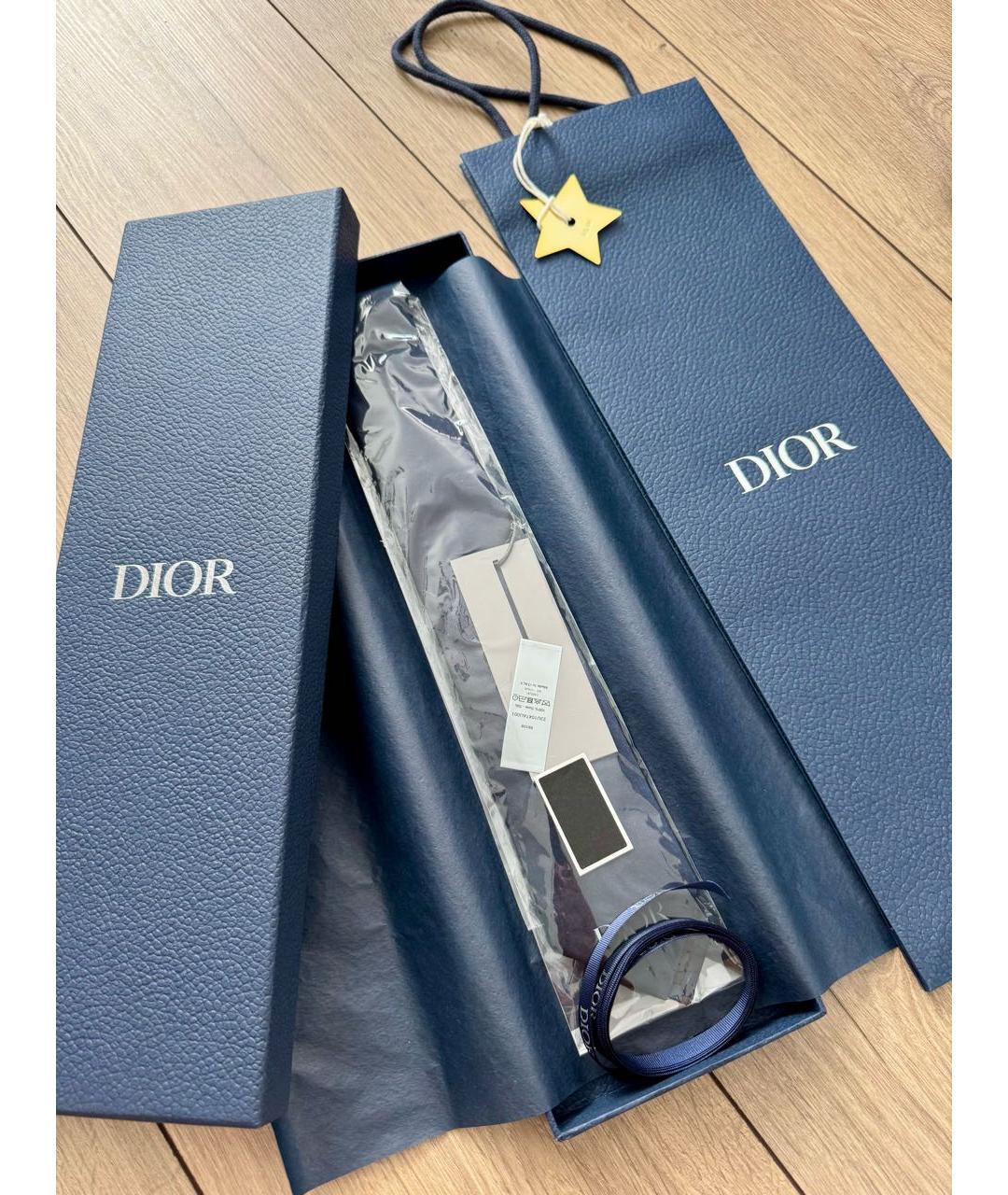 CHRISTIAN DIOR Темно-синий шелковый галстук, фото 2