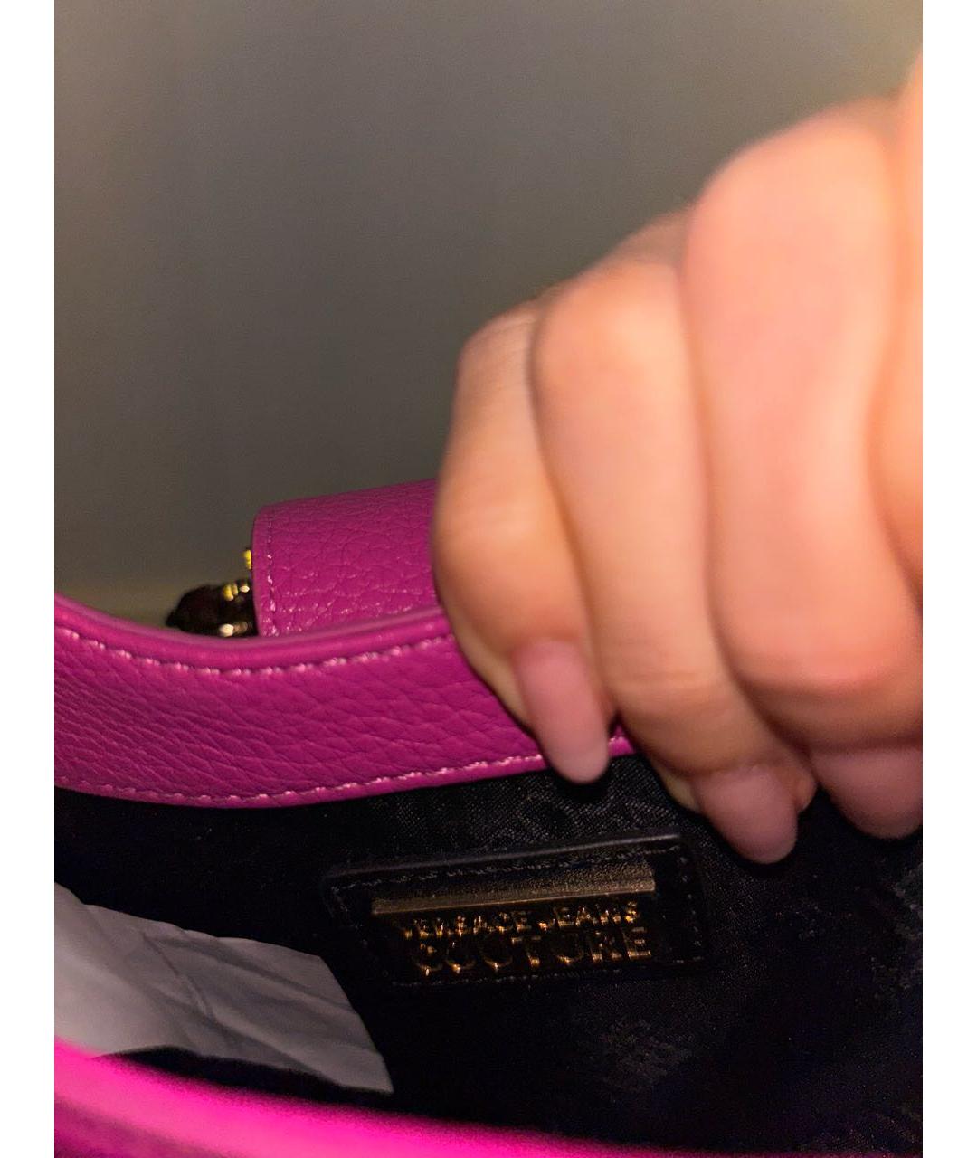 VERSACE JEANS COUTURE Фуксия сумка через плечо из искусственной кожи, фото 4