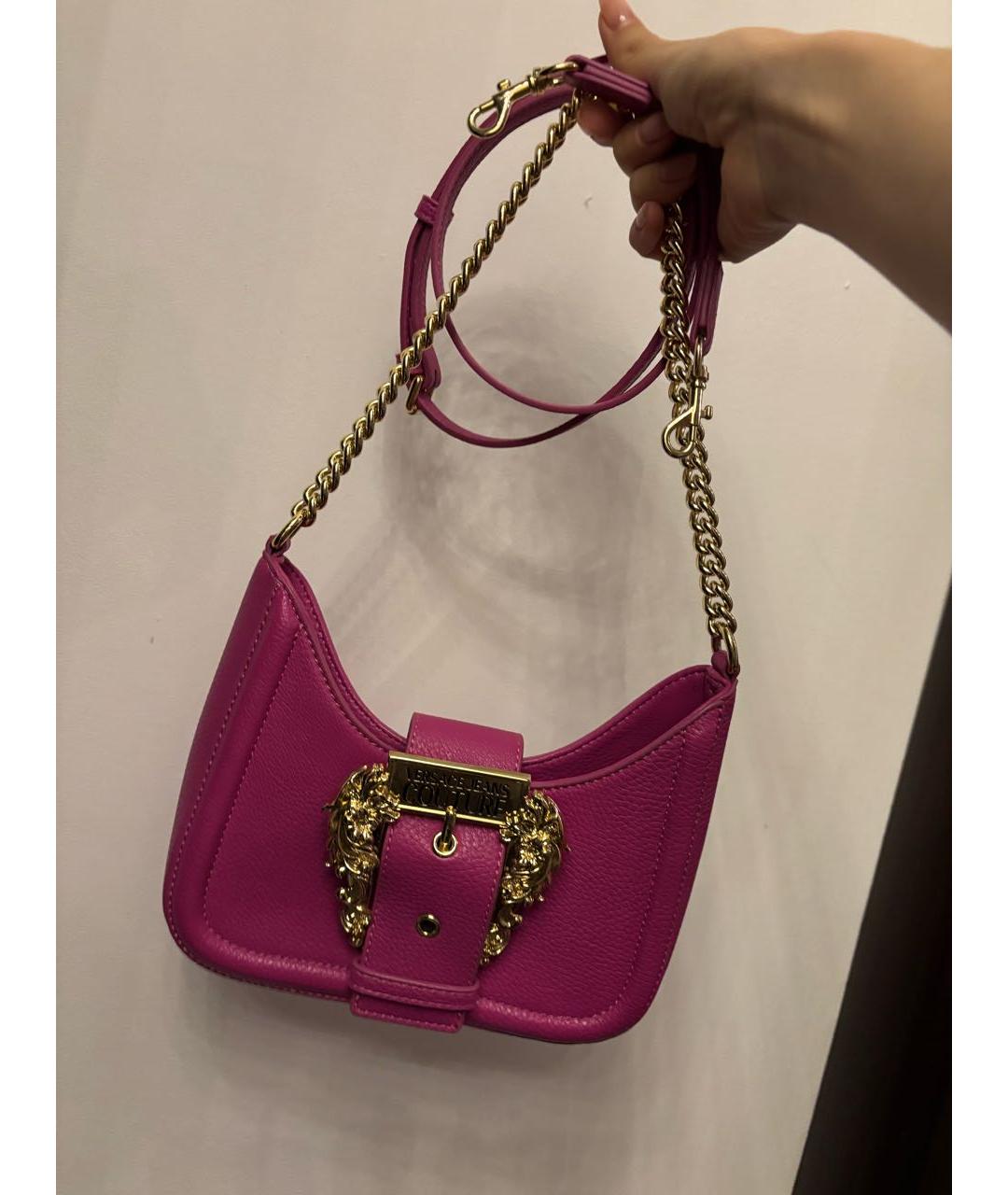 VERSACE JEANS COUTURE Фуксия сумка через плечо из искусственной кожи, фото 7