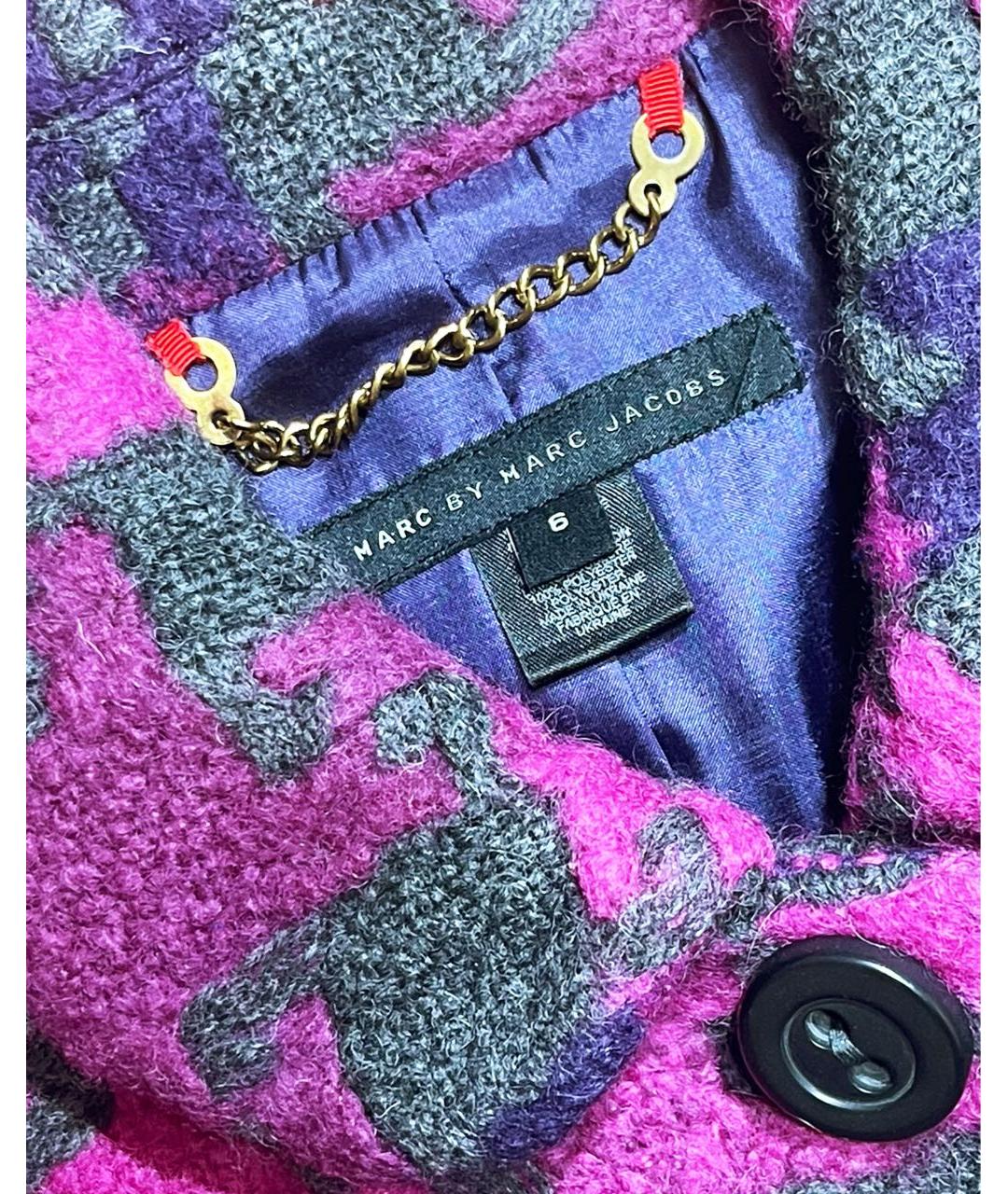 MARC JACOBS Фиолетовый твидовый жакет/пиджак, фото 7