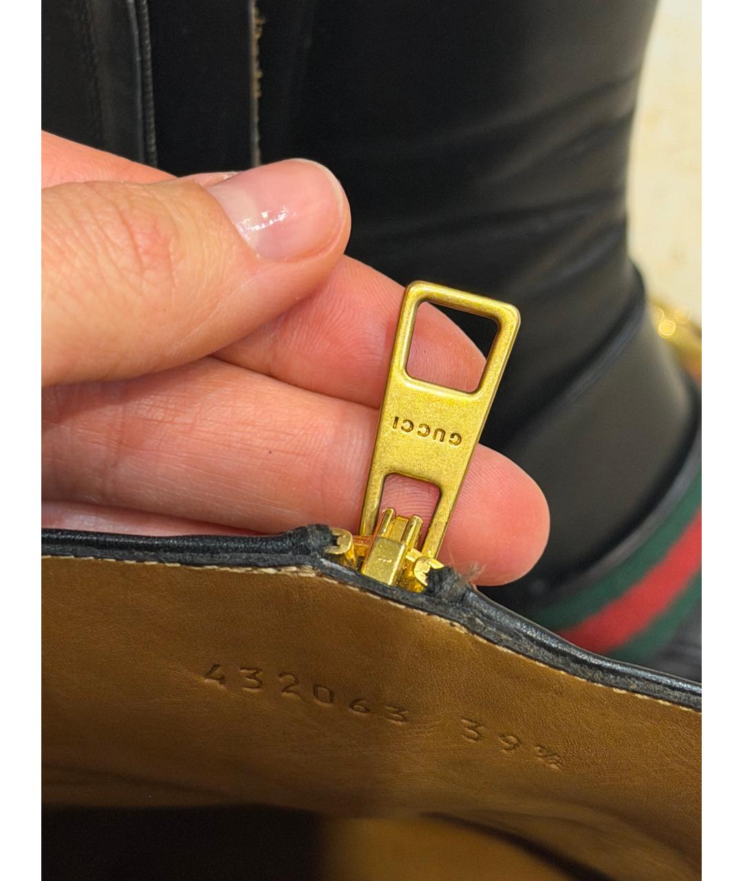 GUCCI Черные кожаные ботильоны, фото 7