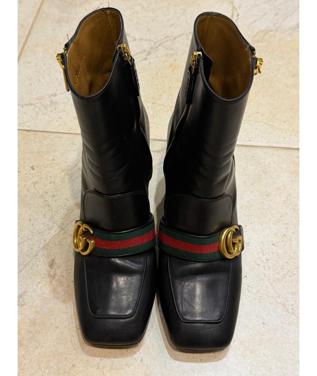 GUCCI Черные кожаные ботильоны, фото 3