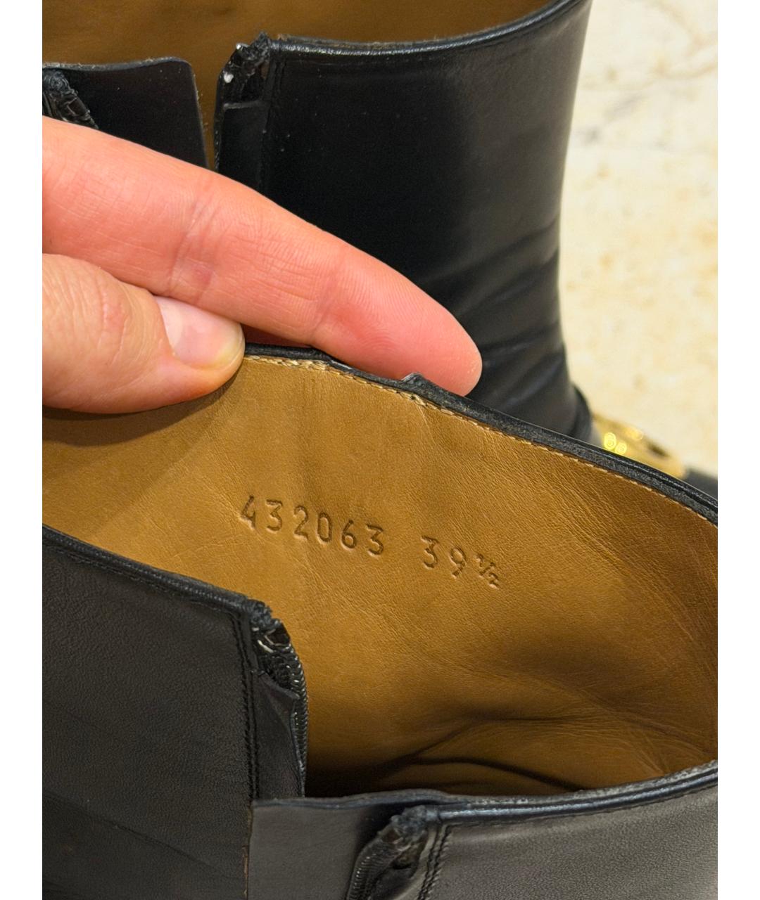 GUCCI Черные кожаные ботильоны, фото 6