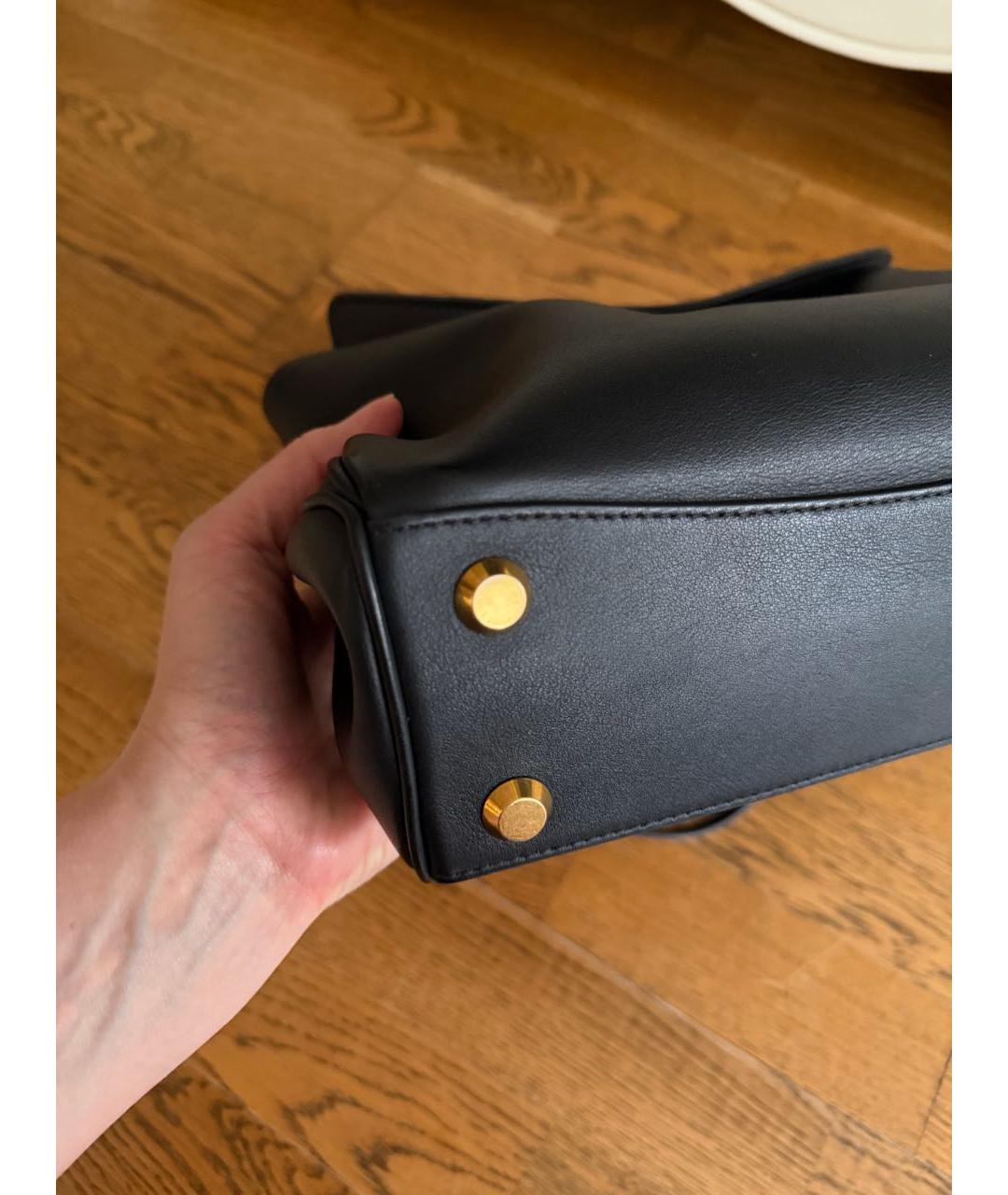 BALENCIAGA Черная кожаная сумка с короткими ручками, фото 4