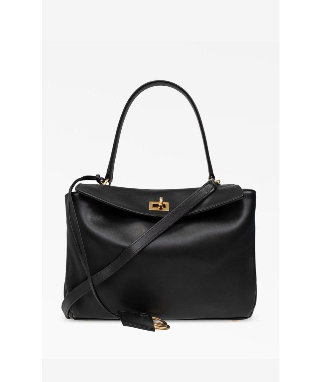 BALENCIAGA Черная кожаная сумка с короткими ручками, фото 5