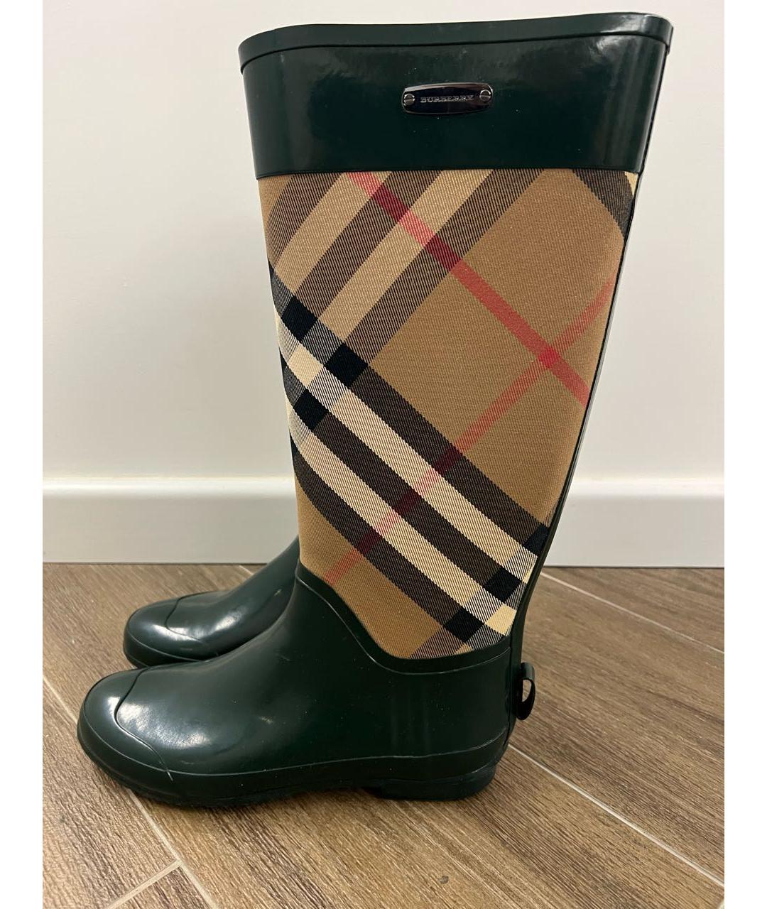 BURBERRY Зеленые резиновые сапоги, фото 9