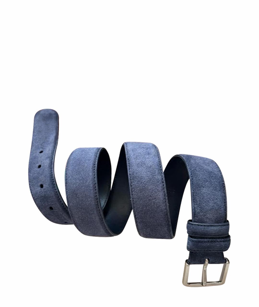 LORO PIANA Темно-синий замшевый ремень, фото 1