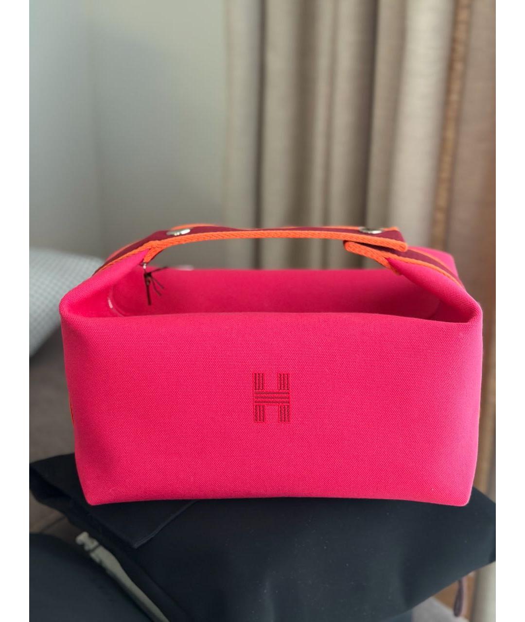 HERMES Розовая косметичка, фото 4