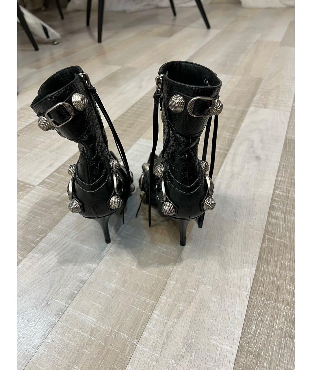 BALENCIAGA Черные кожаные полусапоги, фото 4