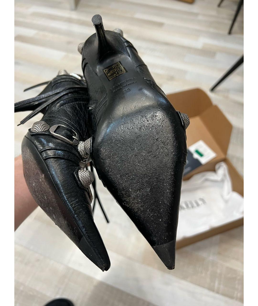 BALENCIAGA Черные кожаные полусапоги, фото 8