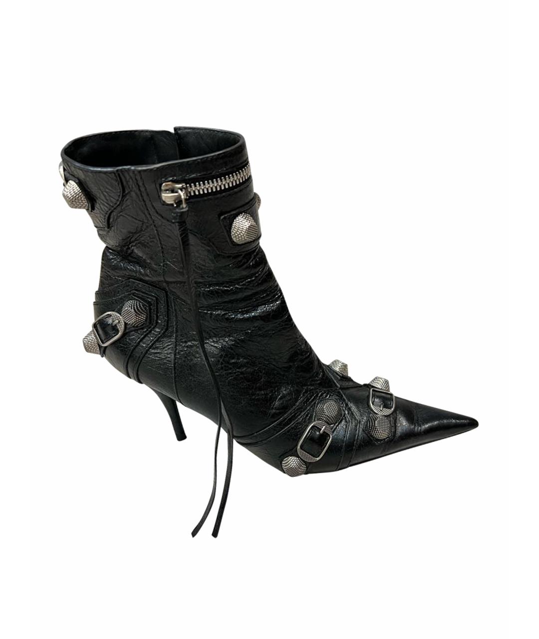 BALENCIAGA Черные кожаные полусапоги, фото 1