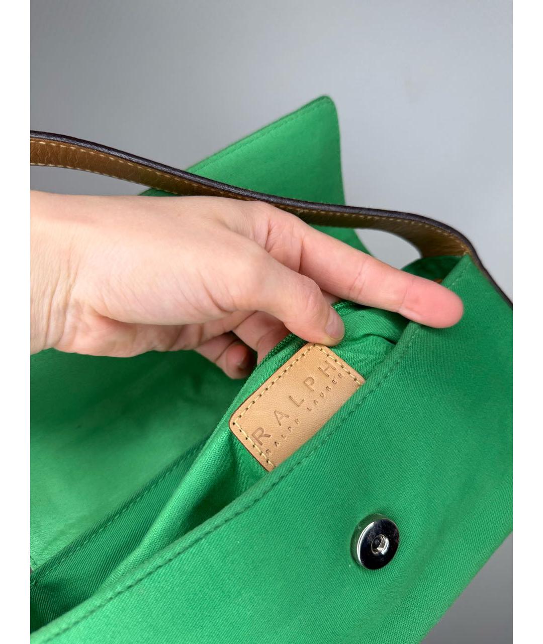 POLO RALPH LAUREN Зеленая сумка с короткими ручками, фото 5
