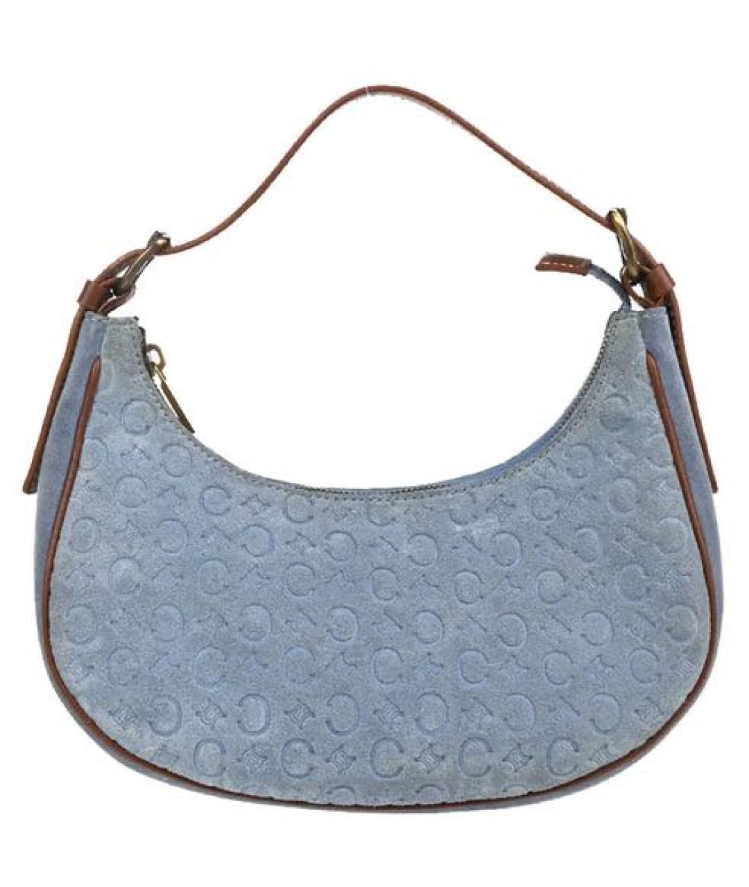 CELINE Голубая замшевая сумка с короткими ручками, фото 1