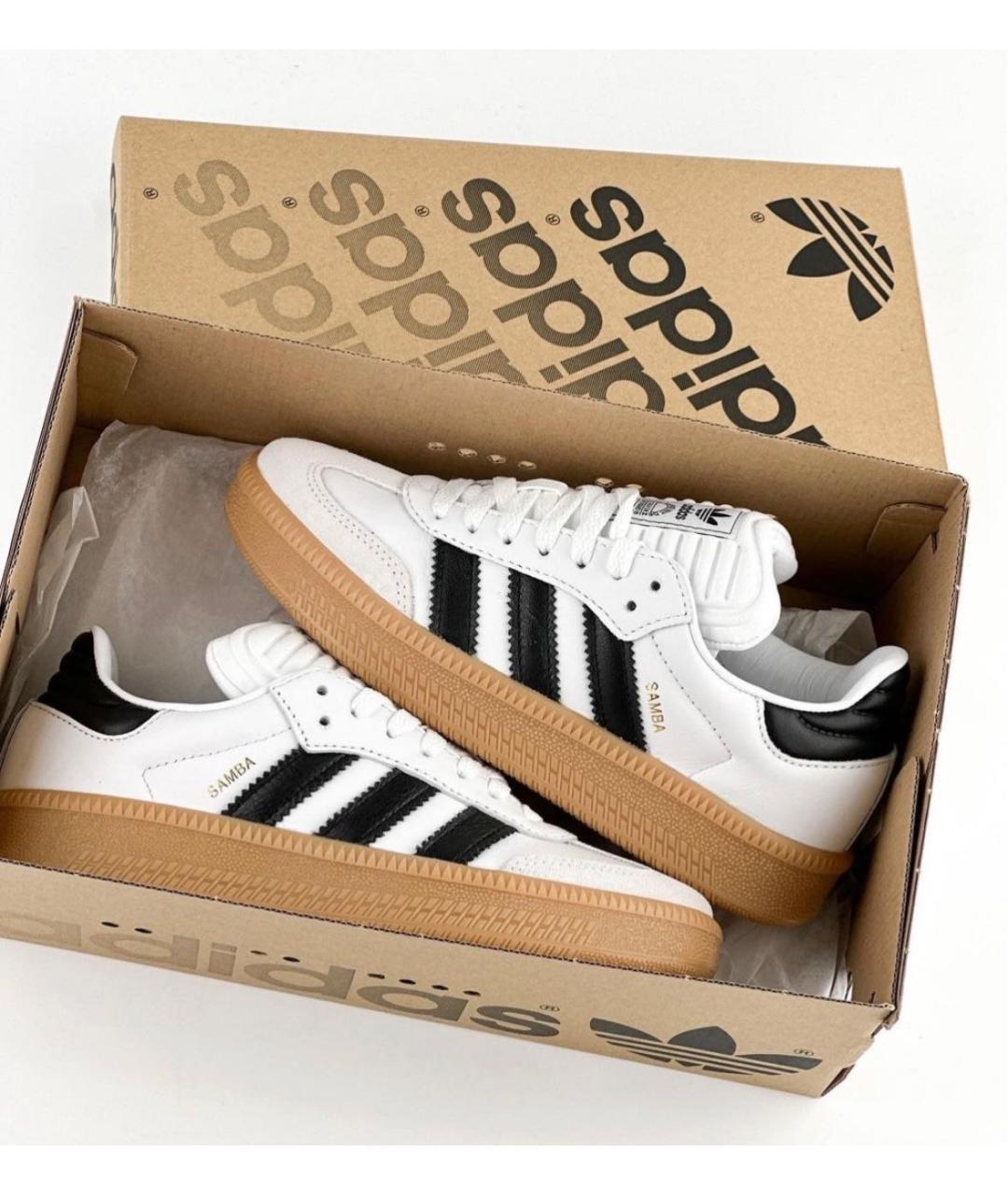 ADIDAS Белые кожаные кроссовки, фото 2