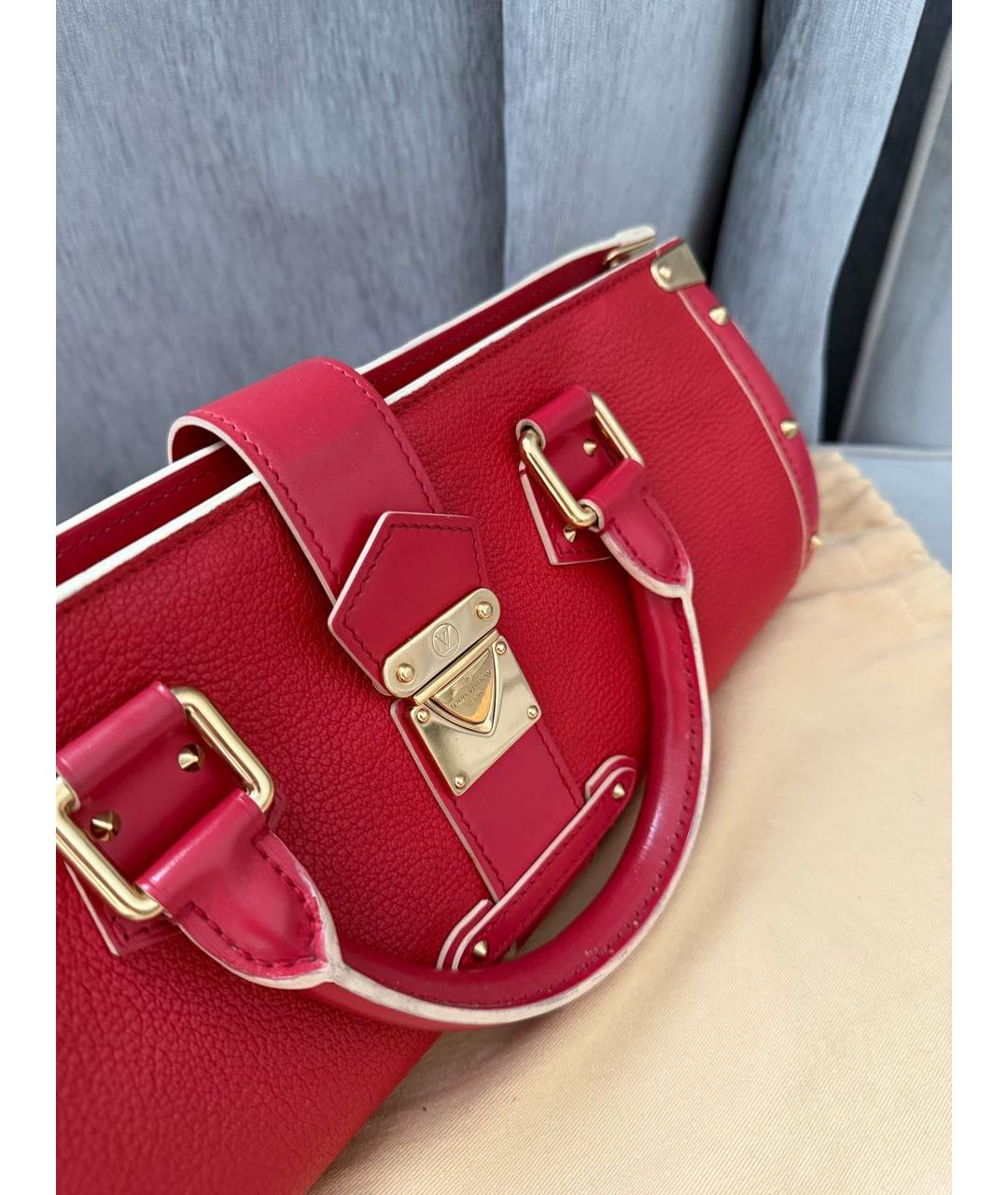 LOUIS VUITTON Красная кожаная сумка с короткими ручками, фото 4