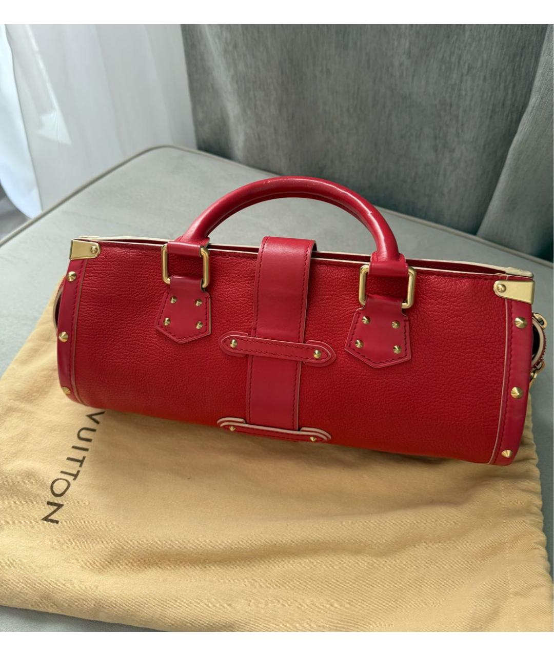 LOUIS VUITTON Красная кожаная сумка с короткими ручками, фото 3