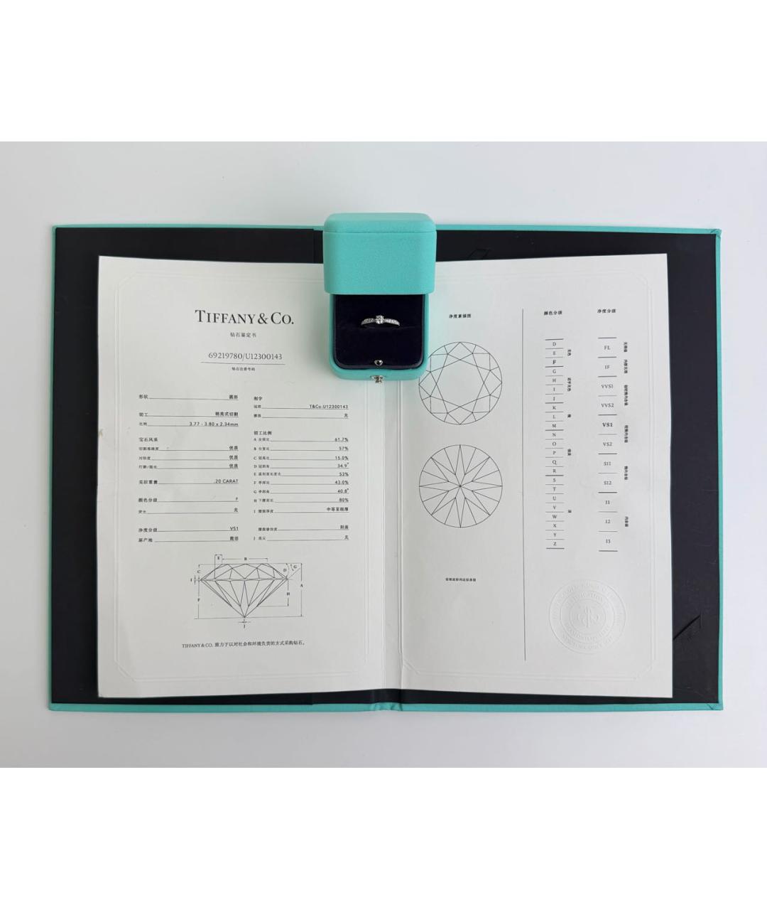 TIFFANY&CO Белое платиновое кольцо, фото 3