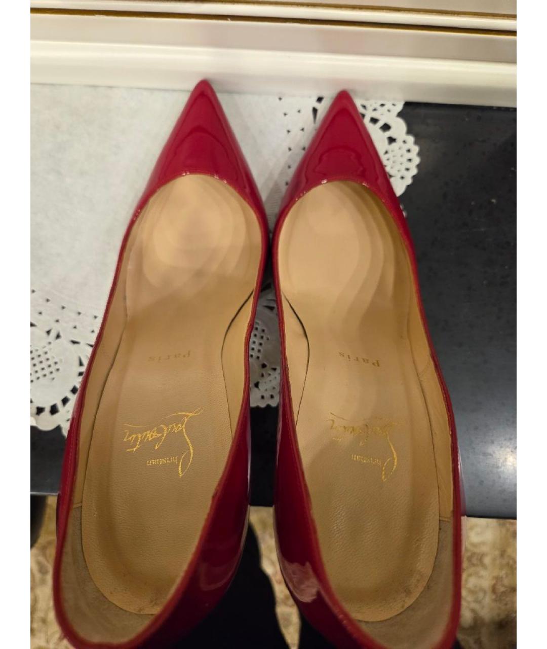 CHRISTIAN LOUBOUTIN Красные туфли из лакированной кожи, фото 3