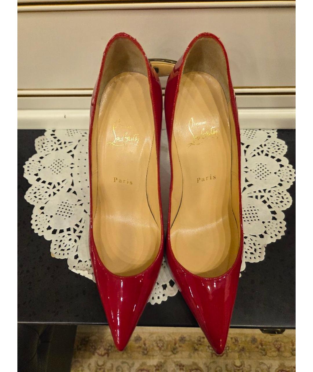 CHRISTIAN LOUBOUTIN Красные туфли из лакированной кожи, фото 2