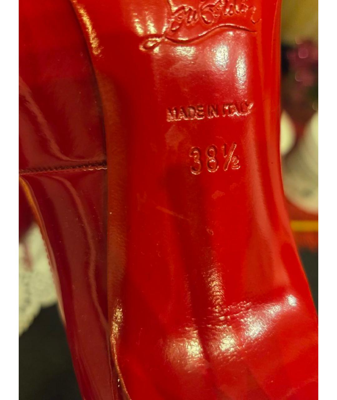 CHRISTIAN LOUBOUTIN Красные туфли из лакированной кожи, фото 6
