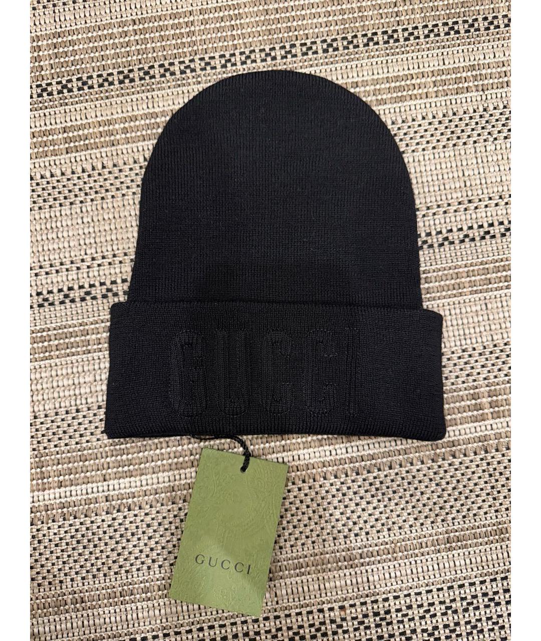 GUCCI Черная шерстяная шапка, фото 6