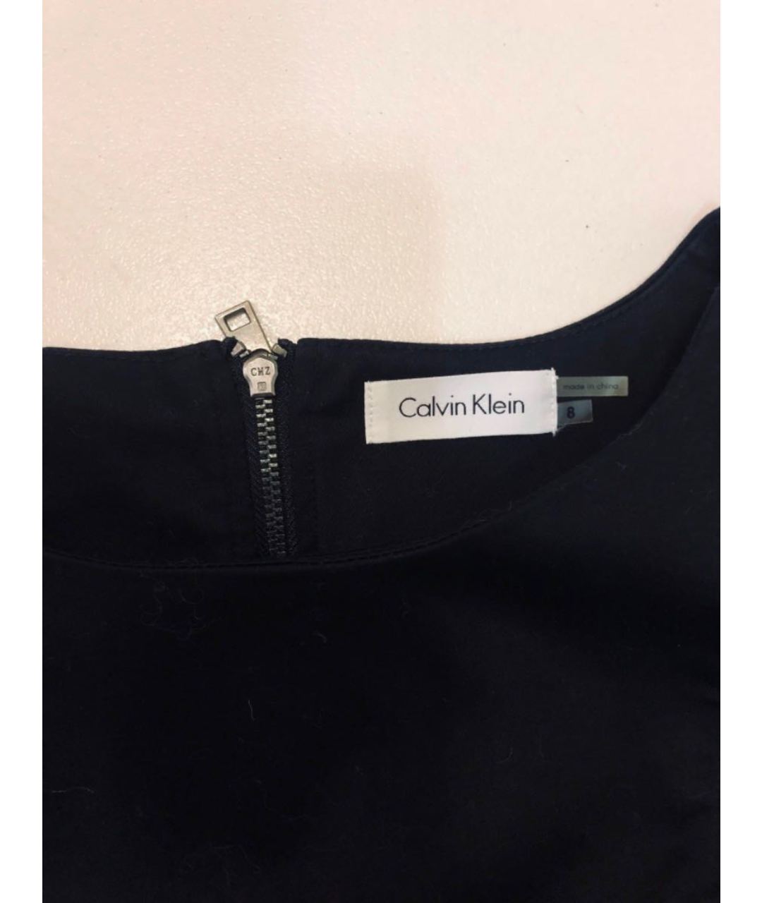 CALVIN KLEIN Черное хлопко-эластановое повседневное платье, фото 4