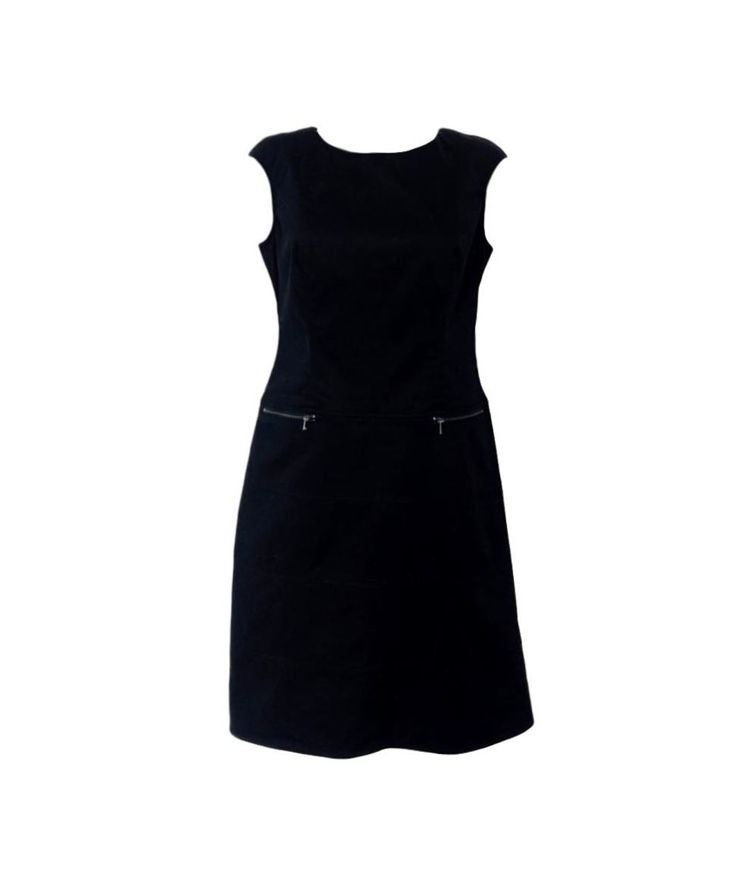CALVIN KLEIN Черное хлопко-эластановое повседневное платье, фото 1