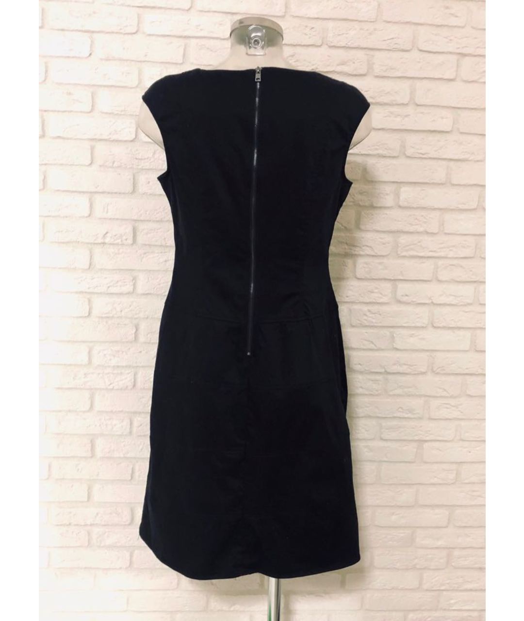 CALVIN KLEIN Черное хлопко-эластановое повседневное платье, фото 3