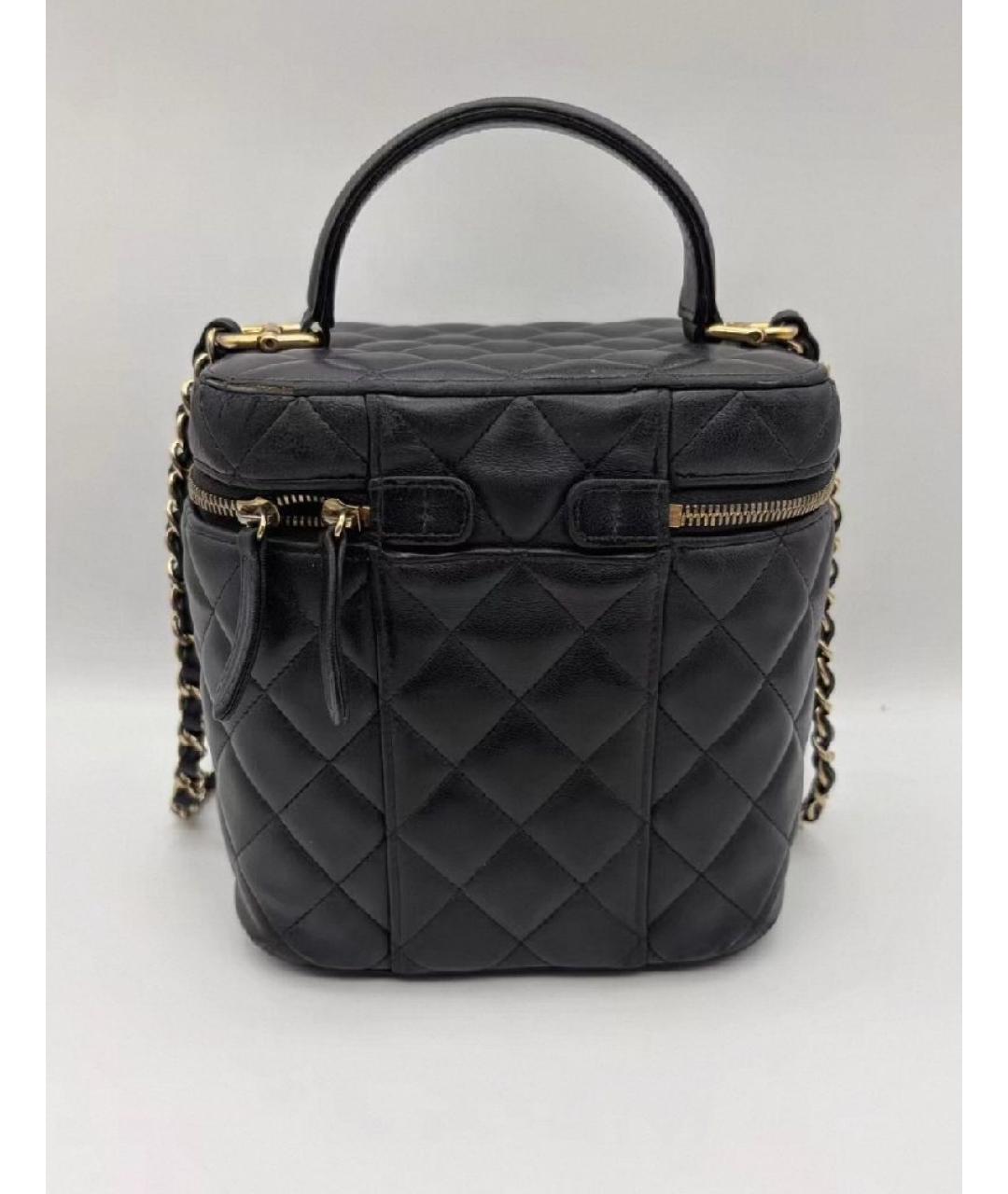 CHANEL Черная кожаная сумка с короткими ручками, фото 3