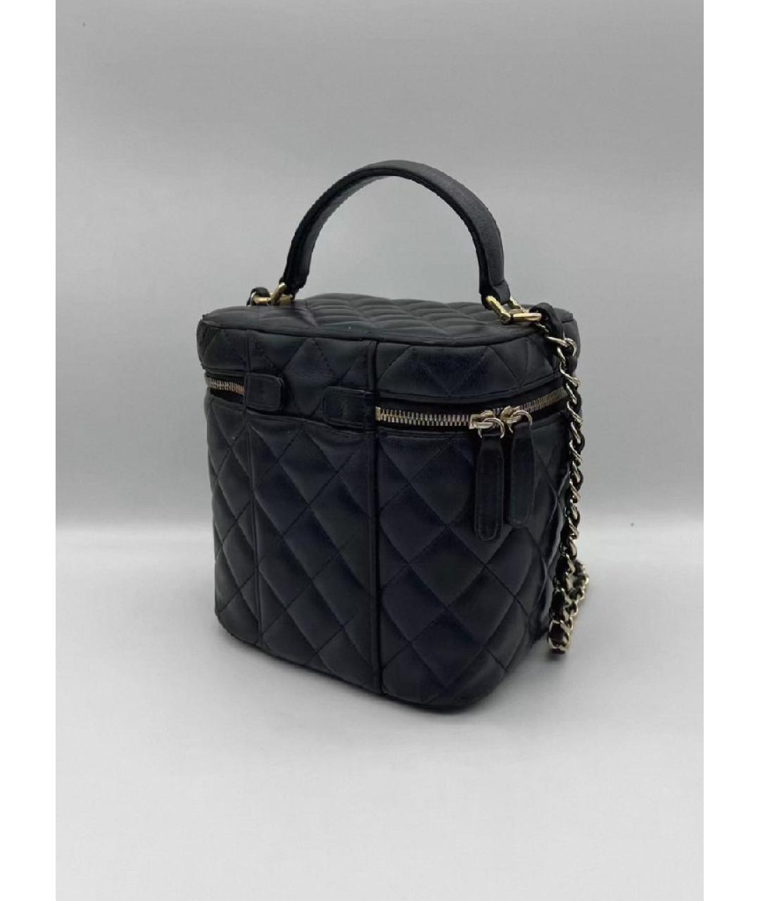 CHANEL Черная кожаная сумка с короткими ручками, фото 2