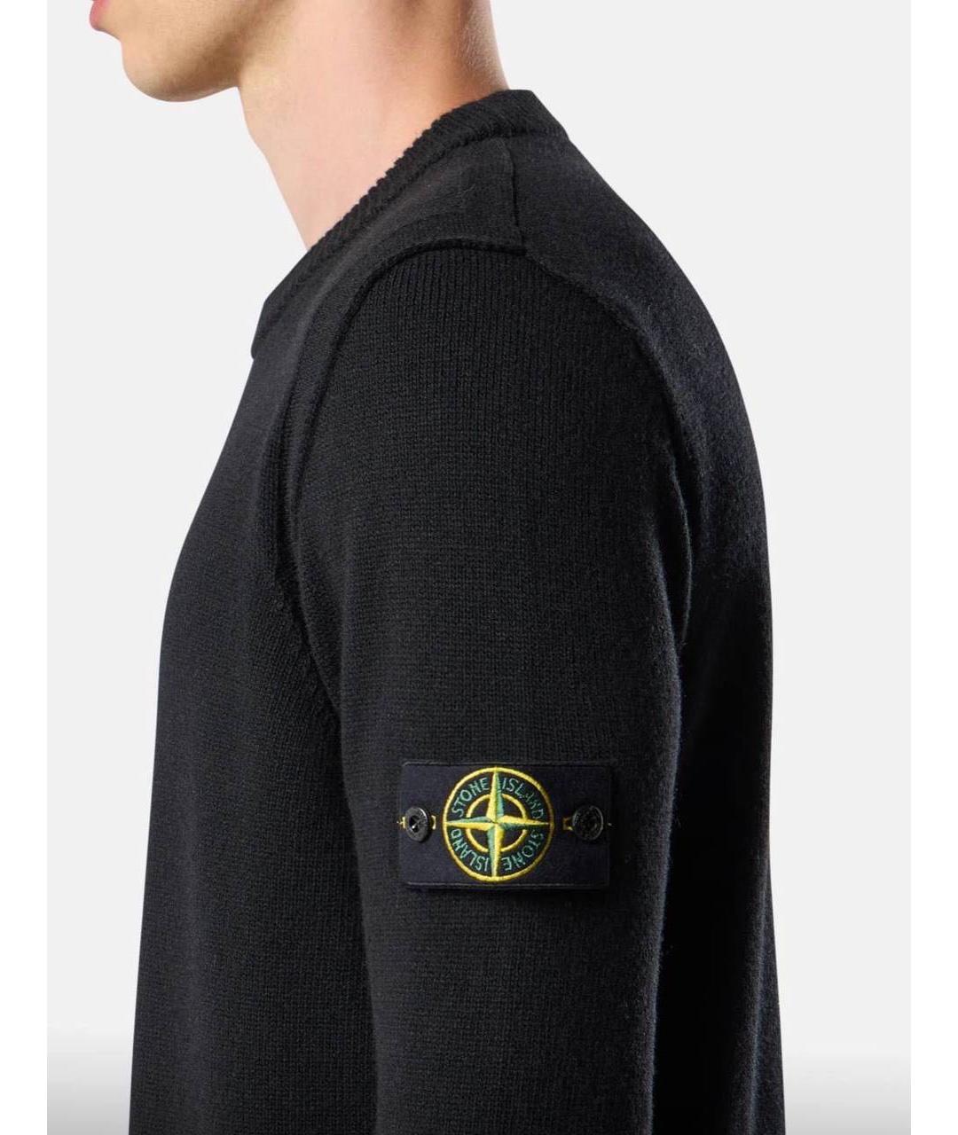 STONE ISLAND Черный шерстяной джемпер / свитер, фото 4