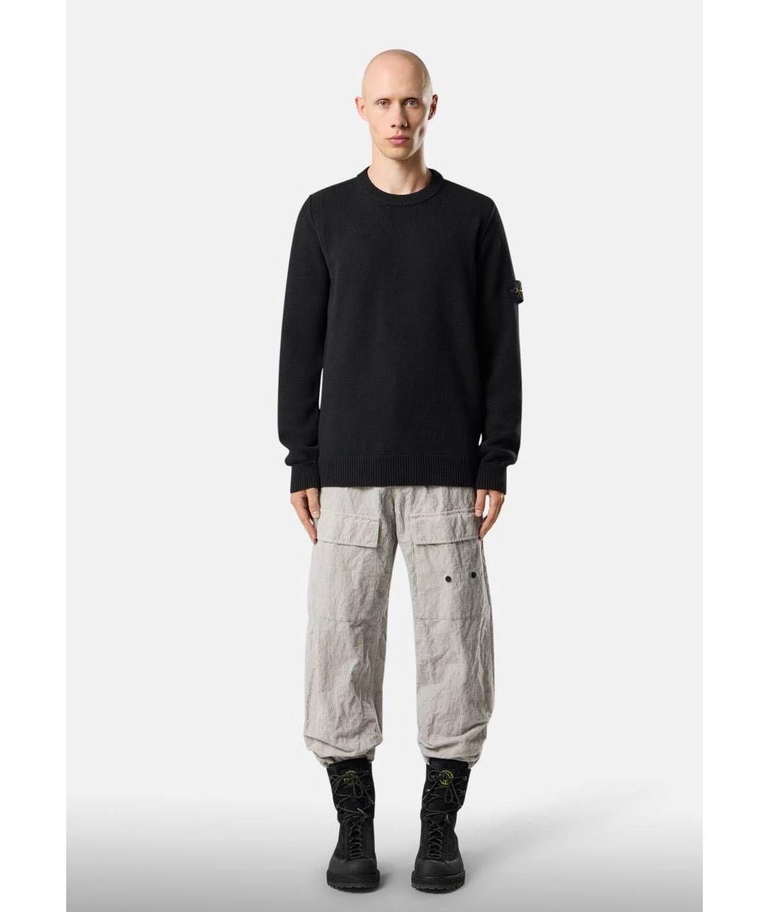 STONE ISLAND Черный шерстяной джемпер / свитер, фото 3