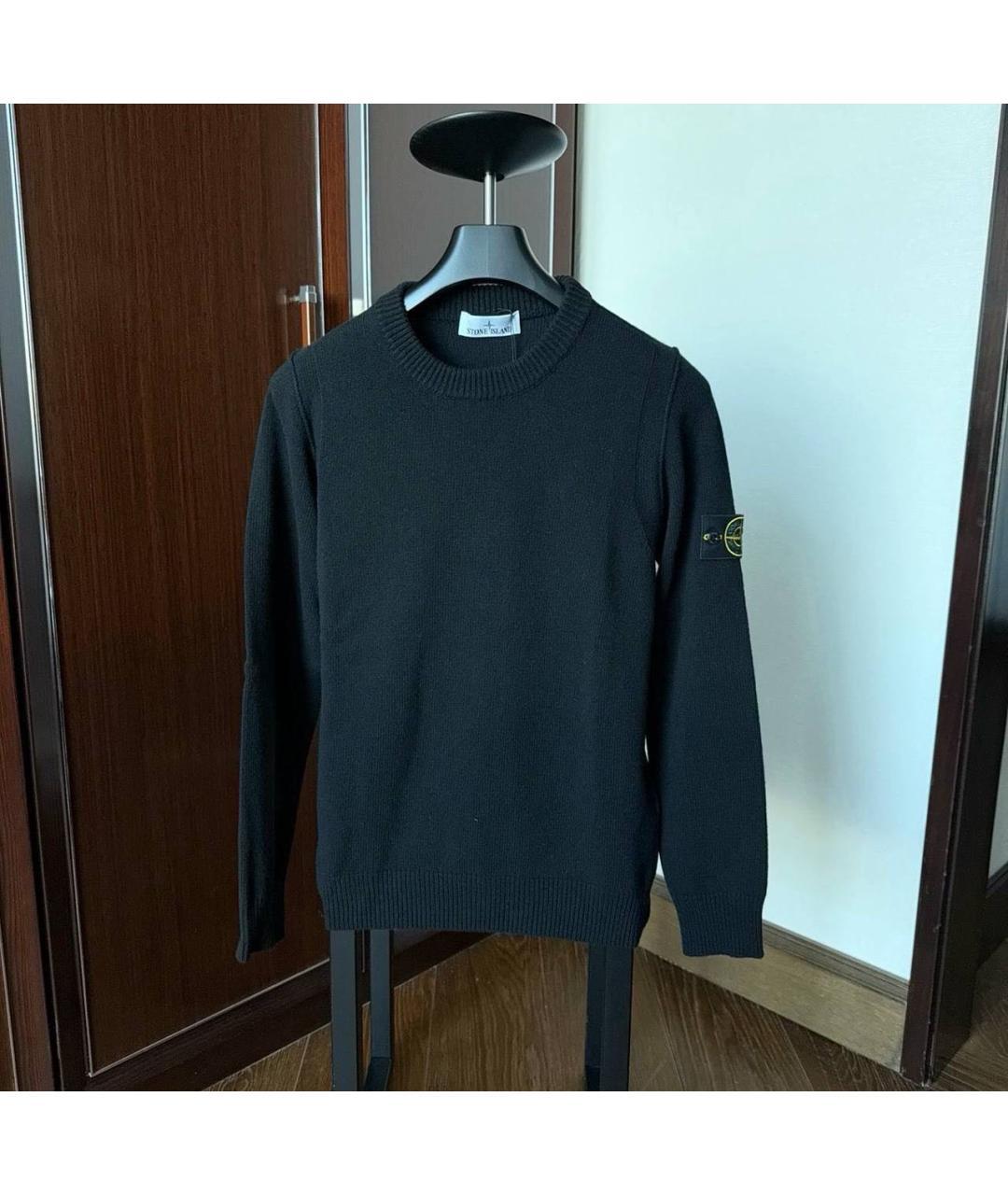 STONE ISLAND Черный шерстяной джемпер / свитер, фото 5