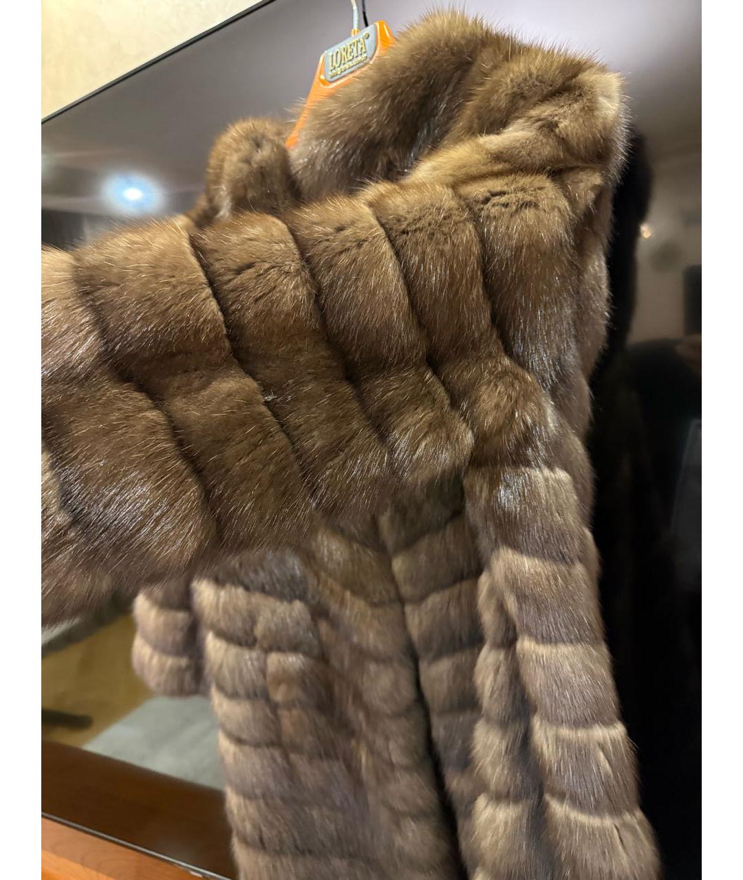 MALA MATI Коричневая меховая шуба, фото 3